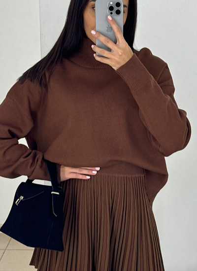 Костюм трикотажный водолазка юбка BePlatinum (One size)