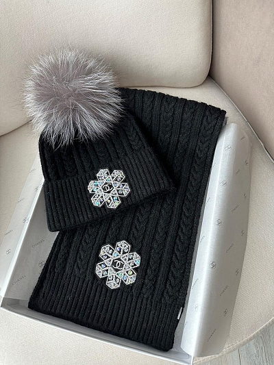 Комплект шапка шарф Chanel
