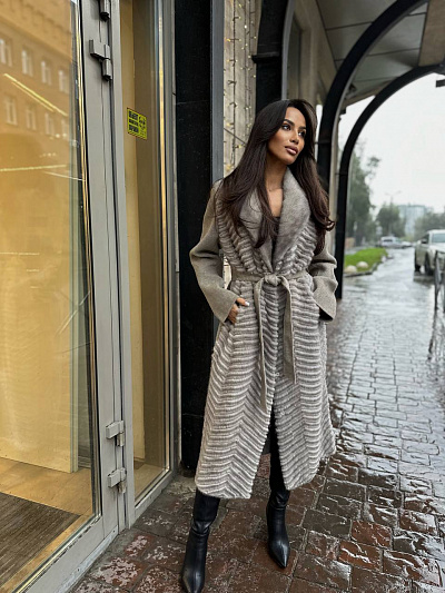 Пальто комбинированное с мехом Imperia Furs (46)
