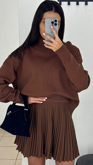 Костюм трикотажный водолазка юбка BePlatinum (One size)