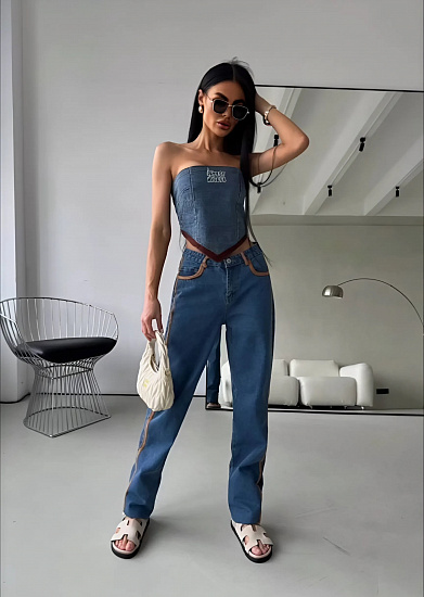 Костюм топ джинсы Miu Miu (M)