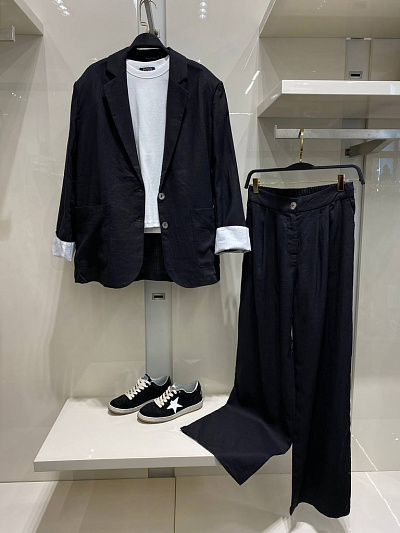 Костюм пиджак брюки палаццо BePlatinum (L)