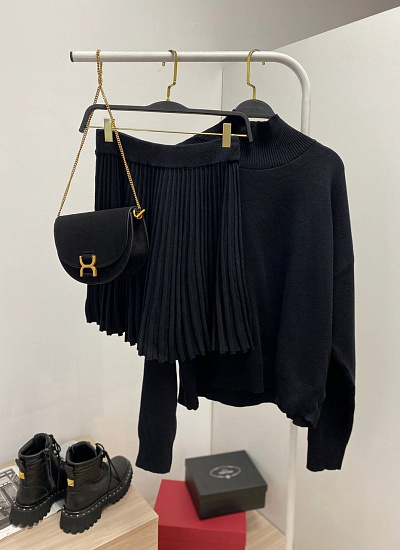 Костюм трикотажный водолазка юбка BePlatinum (One size)