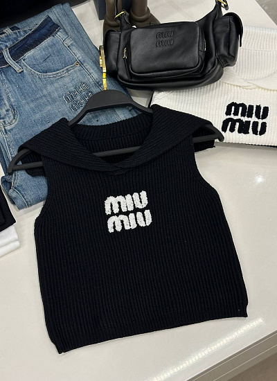 Топ с воротником Miu Miu