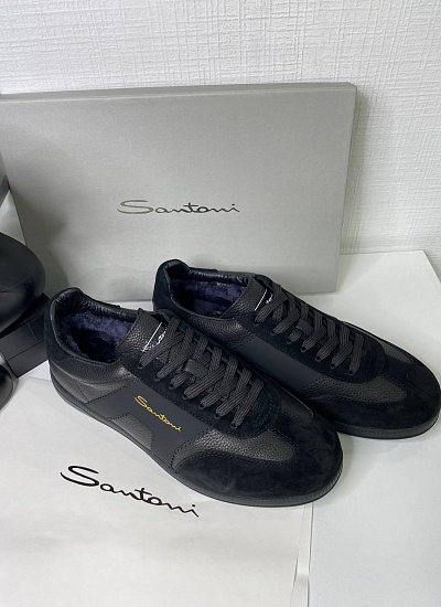 Кеды на меху Santoni