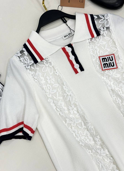 Футболка поло трикотажная Miu Miu
