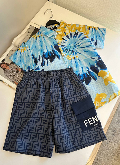 Костюм детский рубашка шорты Fendi (130 см)