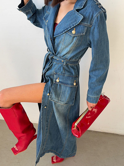 Платье джинсовое длинное с рукавом Acne Studios (L)