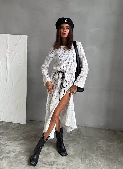 Платье кружевное YSL
