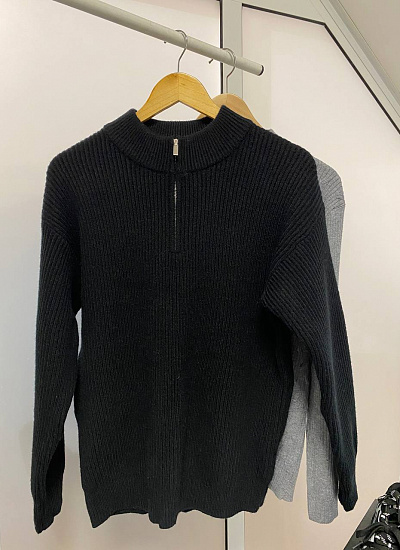 Джемпер вязаный с замком BePlatinum