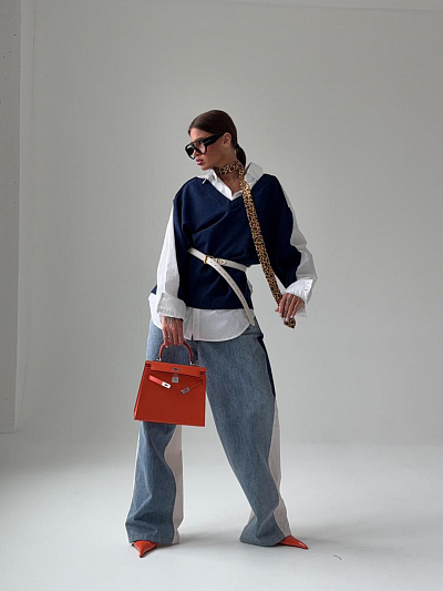 Джинсы комбинированные Balenciaga (L)