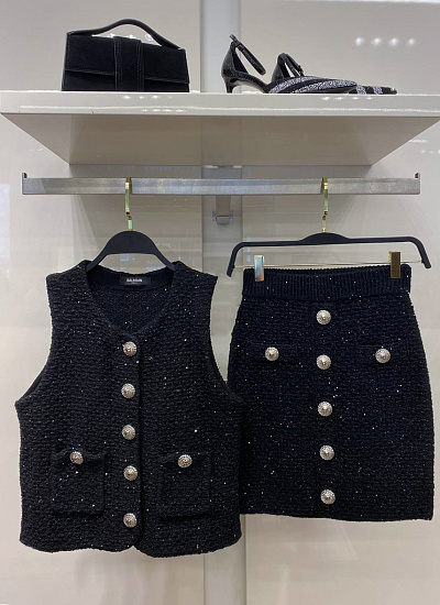Костюм жилет юбка Balmain