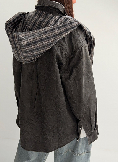 Рубашка джинс с капюшоном Balenciaga