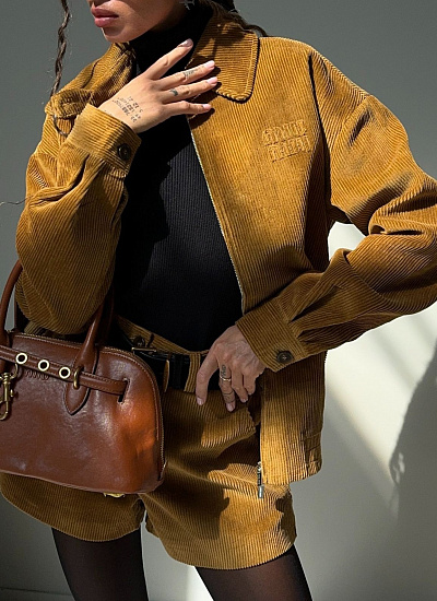 Костюм вельвет рубашка шорты Miu Miu