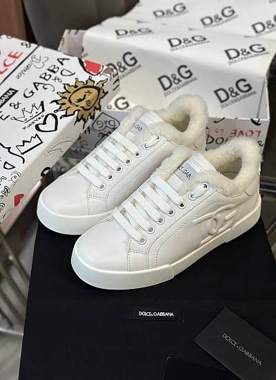 Кеды с мехом Dolce&Gabbana